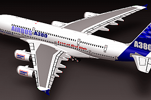 F A380详细建模 立体数字模型 资料发邮箱airbus-a380