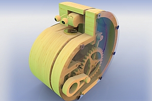 B 木制存钱罐 激光切割材料 三维建模模型  wooden-coin-bank