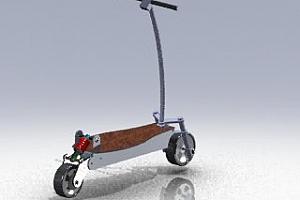 电动滑板车 带扶手滑板 机械设计资料 electric-scooter