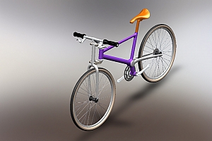 E 自行车 紫色 机械设计参考资料 3D建模模型图纸bike–12