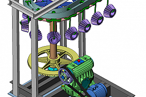 传送装置带蜗轮蜗杆减速器 机械设计资料 3D模型conveyor-drive-with-worm-gear