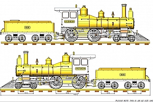 AE 蒸汽小火车 5英寸美式机车4-4-0全套详细图纸可载人资料